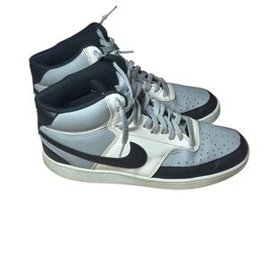 Nike Court Vision Mid Men’s 10.5 Black White Gray Basketball Sneakers